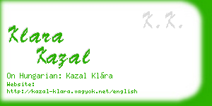 klara kazal business card